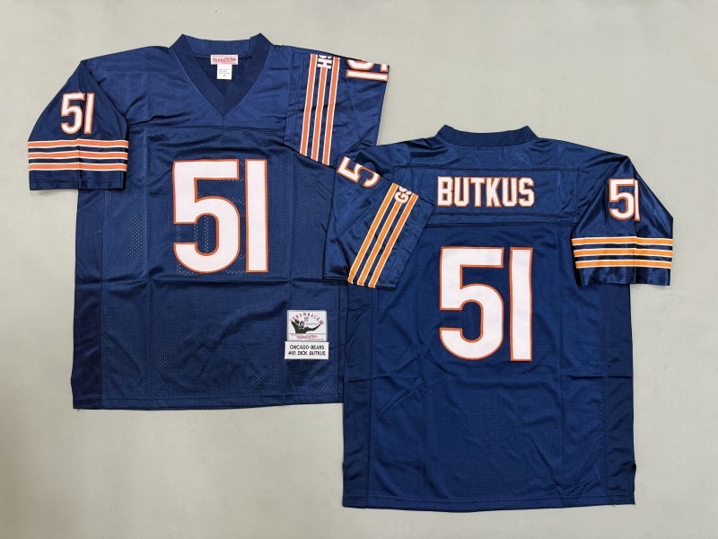Men 2025 Nike Chicago Bears #51 Butkus Blue Throwback Limited NFL Jersey style 002->chicago bears->NFL Jersey